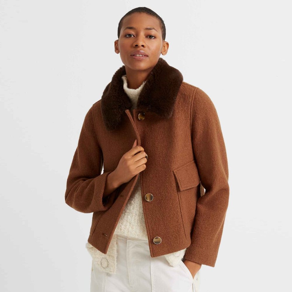 Club Monaco Faux Fur Collar Jacket XS $350